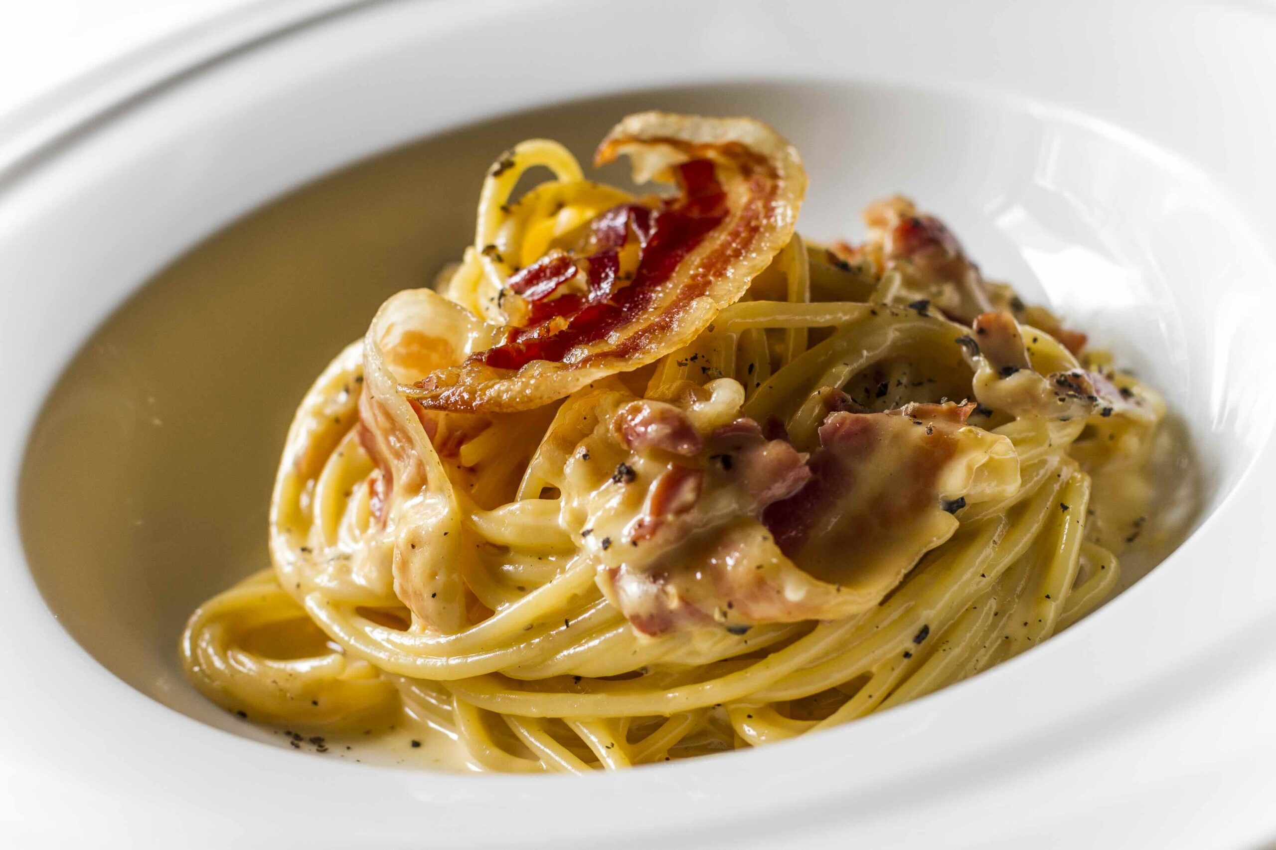 Carbonara do Ristorantino. Créditos: Renan Magalhães